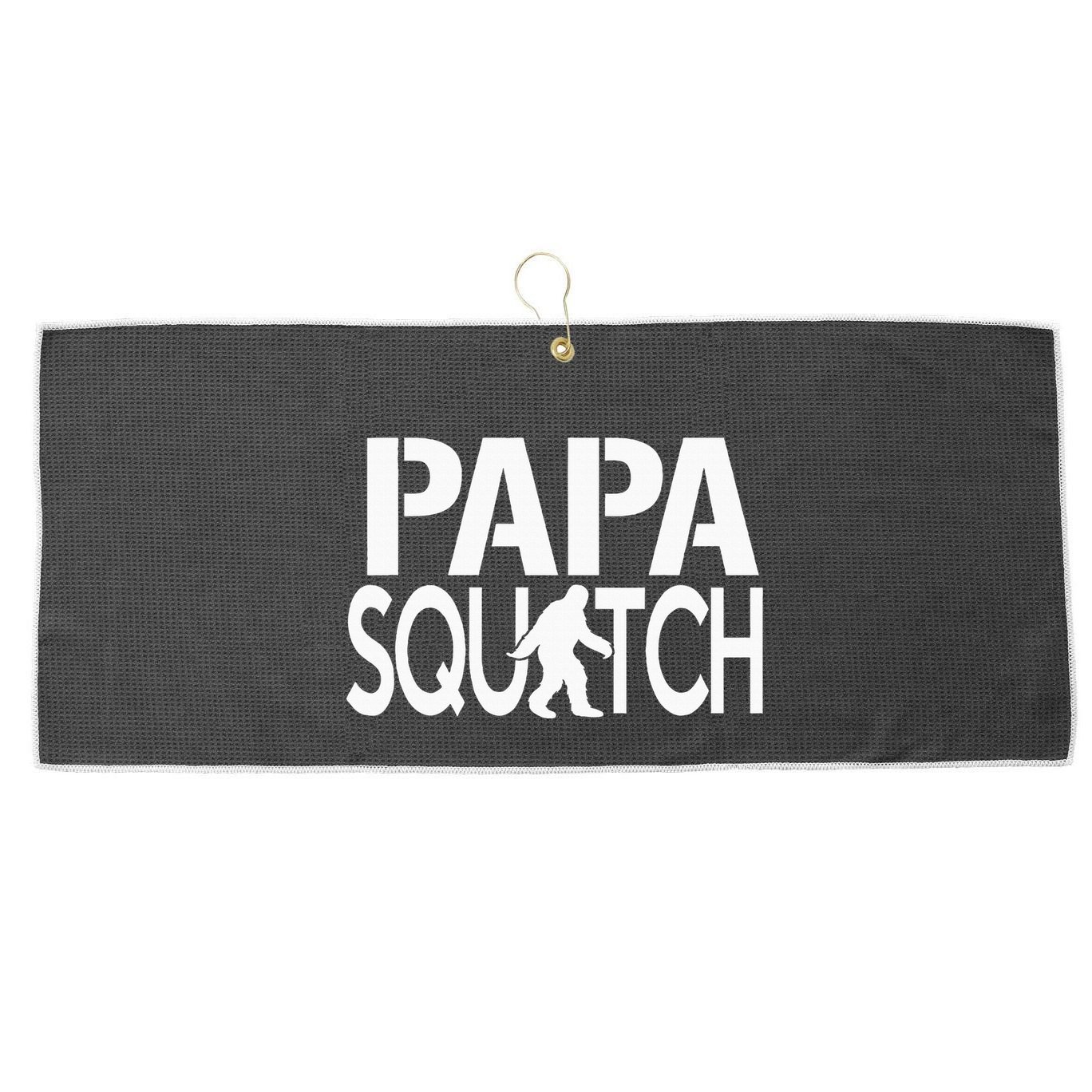 Papa Squatch Gifts for Dad Sasquatch Bigfoot Large Microfiber Waffle Golf Towel