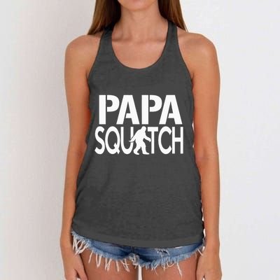 Papa Squatch Gifts for Dad Sasquatch Bigfoot Women's Knotted Racerback Tank