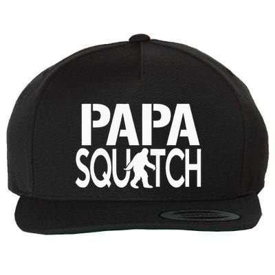 Papa Squatch Gifts for Dad Sasquatch Bigfoot Wool Snapback Cap