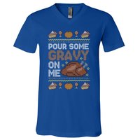 Pour Some Gravy On Me Funny Thanksgiving Turkey Gravy Cute Gift V-Neck T-Shirt