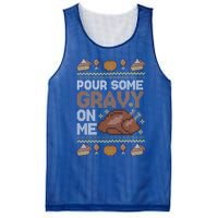 Pour Some Gravy On Me Funny Thanksgiving Turkey Gravy Cute Gift Mesh Reversible Basketball Jersey Tank