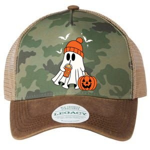 Pumpkin Spice Ghost Spooky Season Legacy Tie Dye Trucker Hat