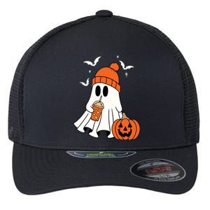 Pumpkin Spice Ghost Spooky Season Flexfit Unipanel Trucker Cap