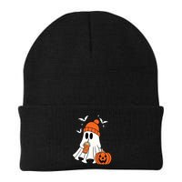 Pumpkin Spice Ghost Spooky Season Beanie