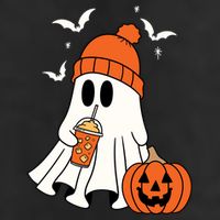 Pumpkin Spice Ghost Spooky Season Beanie