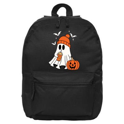 Pumpkin Spice Ghost Spooky Season 16 in Basic Backpack