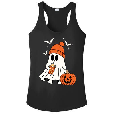 Pumpkin Spice Ghost Spooky Season Ladies PosiCharge Competitor Racerback Tank