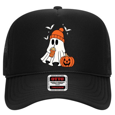 Pumpkin Spice Ghost Spooky Season Trucker Hat