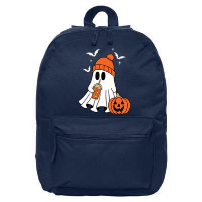 Pumpkin Spice Ghost Spooky Season 16 in Basic Backpack