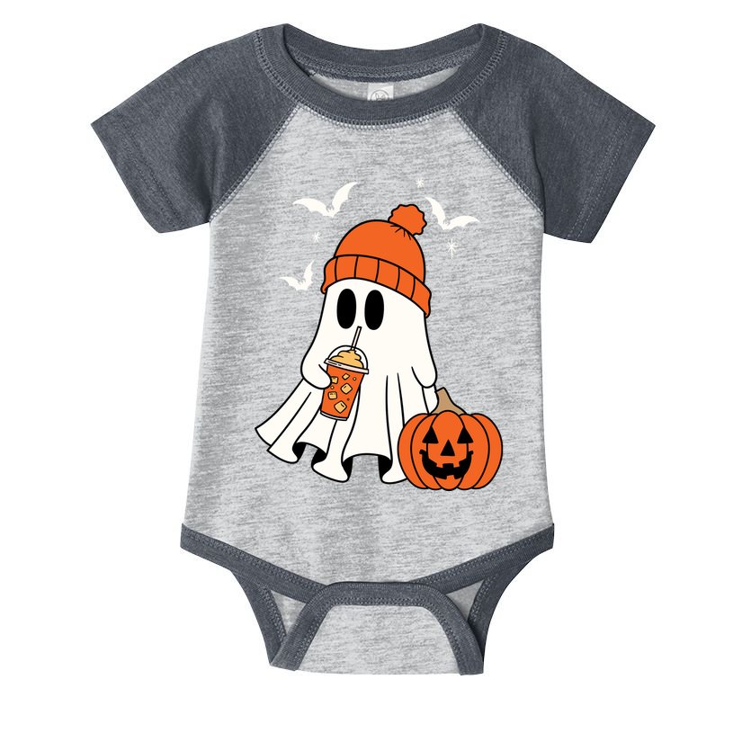 Pumpkin Spice Ghost Spooky Season Infant Baby Jersey Bodysuit