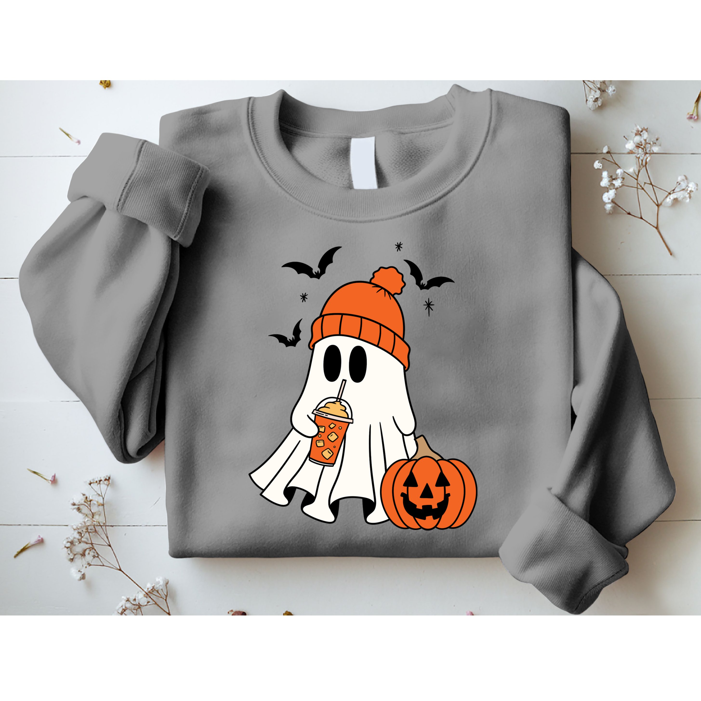 Pumpkin Spice Ghost Spooky Season Sweatshirt