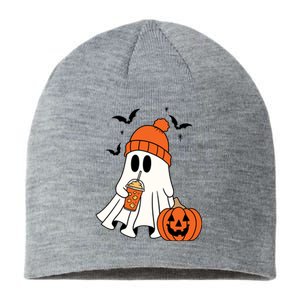 Pumpkin Spice Ghost Spooky Season Sustainable Beanie