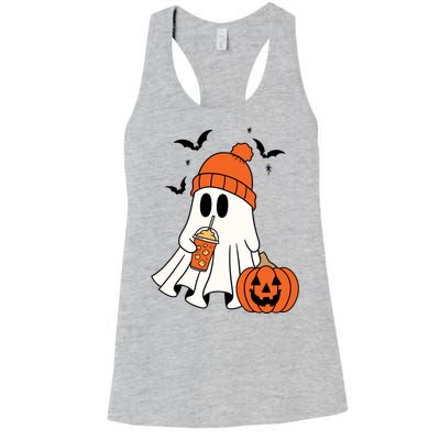 Pumpkin Spice Ghost Spooky Season Women's Racerback Tank