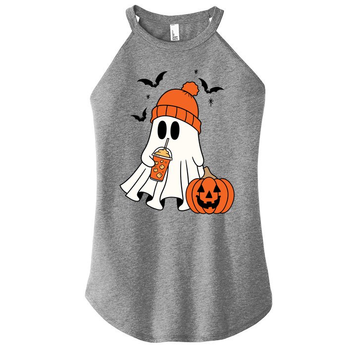 Pumpkin Spice Ghost Spooky Season Women's Perfect Tri Rocker Tank