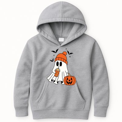 Pumpkin Spice Ghost Spooky Season Kids Hoodie