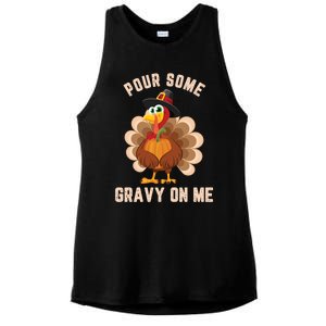 Pour Some Gravy On Me Thanksgiving Funny Turkey Fall Great Gift Ladies PosiCharge Tri-Blend Wicking Tank