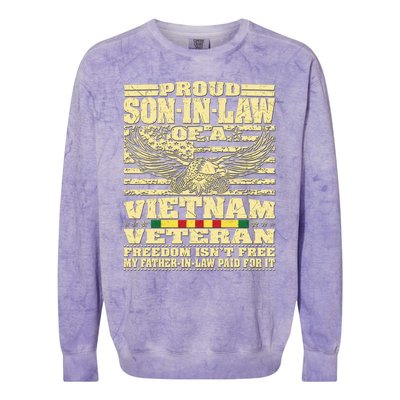 Proud Songreat Giftingreat Giftlaw Of A Vietnam Veteran Great Gift Colorblast Crewneck Sweatshirt