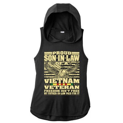 Proud Songreat Giftingreat Giftlaw Of A Vietnam Veteran Great Gift Ladies PosiCharge Tri-Blend Wicking Draft Hoodie Tank