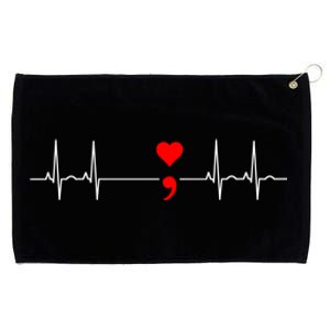 Project Semicolon Gift Suicide Prevention Great Gift Heartbeat Meaningful Gift Grommeted Golf Towel