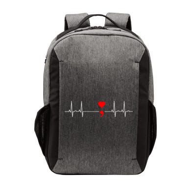 Project Semicolon Gift Suicide Prevention Great Gift Heartbeat Meaningful Gift Vector Backpack