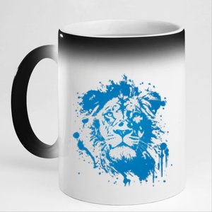 Paint Splat Graffiti Lions Football Sports Fan 11oz Black Color Changing Mug