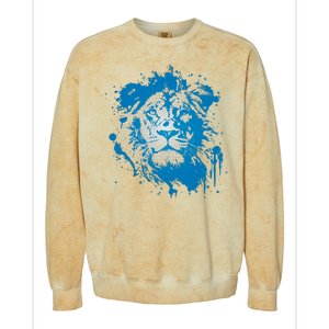 Paint Splat Graffiti Lions Football Sports Fan Colorblast Crewneck Sweatshirt