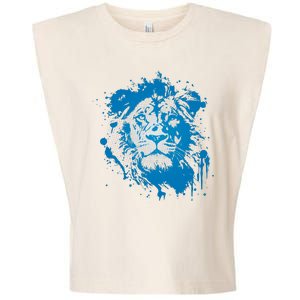 Paint Splat Graffiti Lions Football Sports Fan Garment-Dyed Women's Muscle Tee