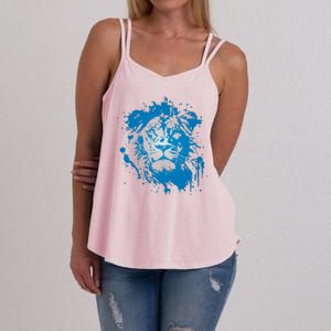 Paint Splat Graffiti Lions Football Sports Fan Women's Strappy Tank