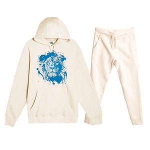 Paint Splat Graffiti Lions Football Sports Fan Premium Hooded Sweatsuit Set