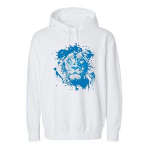 Paint Splat Graffiti Lions Football Sports Fan Garment-Dyed Fleece Hoodie