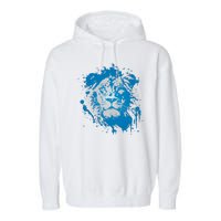 Paint Splat Graffiti Lions Football Sports Fan Garment-Dyed Fleece Hoodie