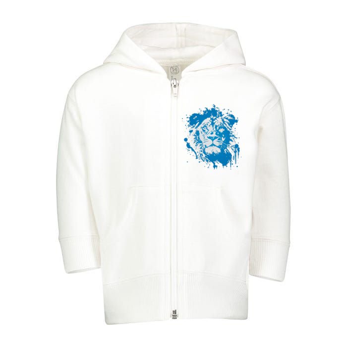 Paint Splat Graffiti Lions Football Sports Fan Toddler Zip Fleece Hoodie