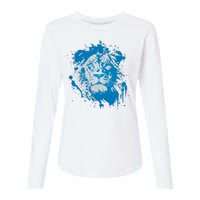 Paint Splat Graffiti Lions Football Sports Fan Womens Cotton Relaxed Long Sleeve T-Shirt