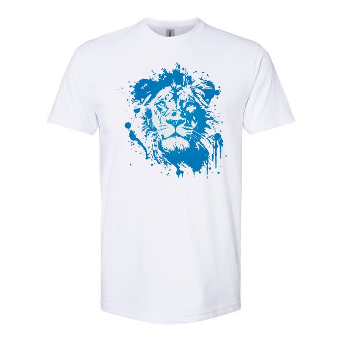 Paint Splat Graffiti Lions Football Sports Fan Softstyle CVC T-Shirt