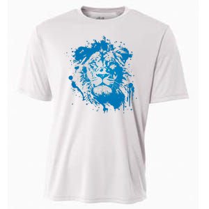 Paint Splat Graffiti Lions Football Sports Fan Cooling Performance Crew T-Shirt