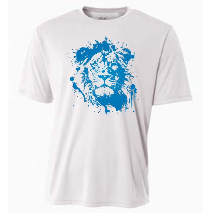 Paint Splat Graffiti Lions Football Sports Fan Cooling Performance Crew T-Shirt