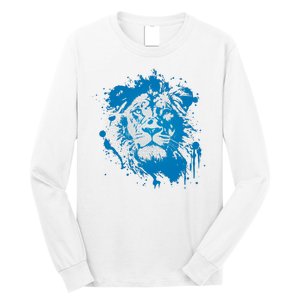 Paint Splat Graffiti Lions Football Sports Fan Long Sleeve Shirt