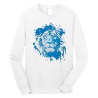 Paint Splat Graffiti Lions Football Sports Fan Long Sleeve Shirt