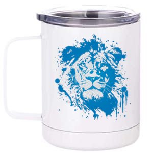 Paint Splat Graffiti Lions Football Sports Fan 12 oz Stainless Steel Tumbler Cup