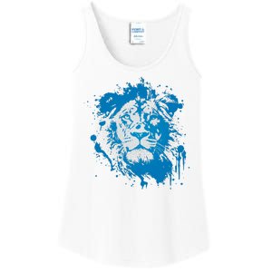 Paint Splat Graffiti Lions Football Sports Fan Ladies Essential Tank