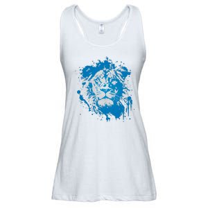 Paint Splat Graffiti Lions Football Sports Fan Ladies Essential Flowy Tank