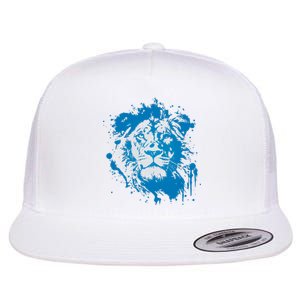 Paint Splat Graffiti Lions Football Sports Fan Flat Bill Trucker Hat