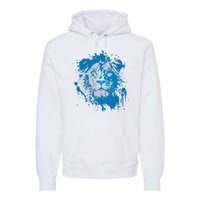 Paint Splat Graffiti Lions Football Sports Fan Premium Hoodie