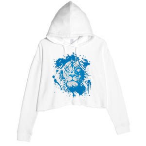 Paint Splat Graffiti Lions Football Sports Fan Crop Fleece Hoodie