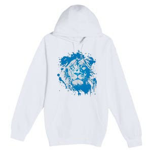 Paint Splat Graffiti Lions Football Sports Fan Premium Pullover Hoodie