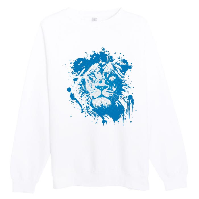 Paint Splat Graffiti Lions Football Sports Fan Premium Crewneck Sweatshirt