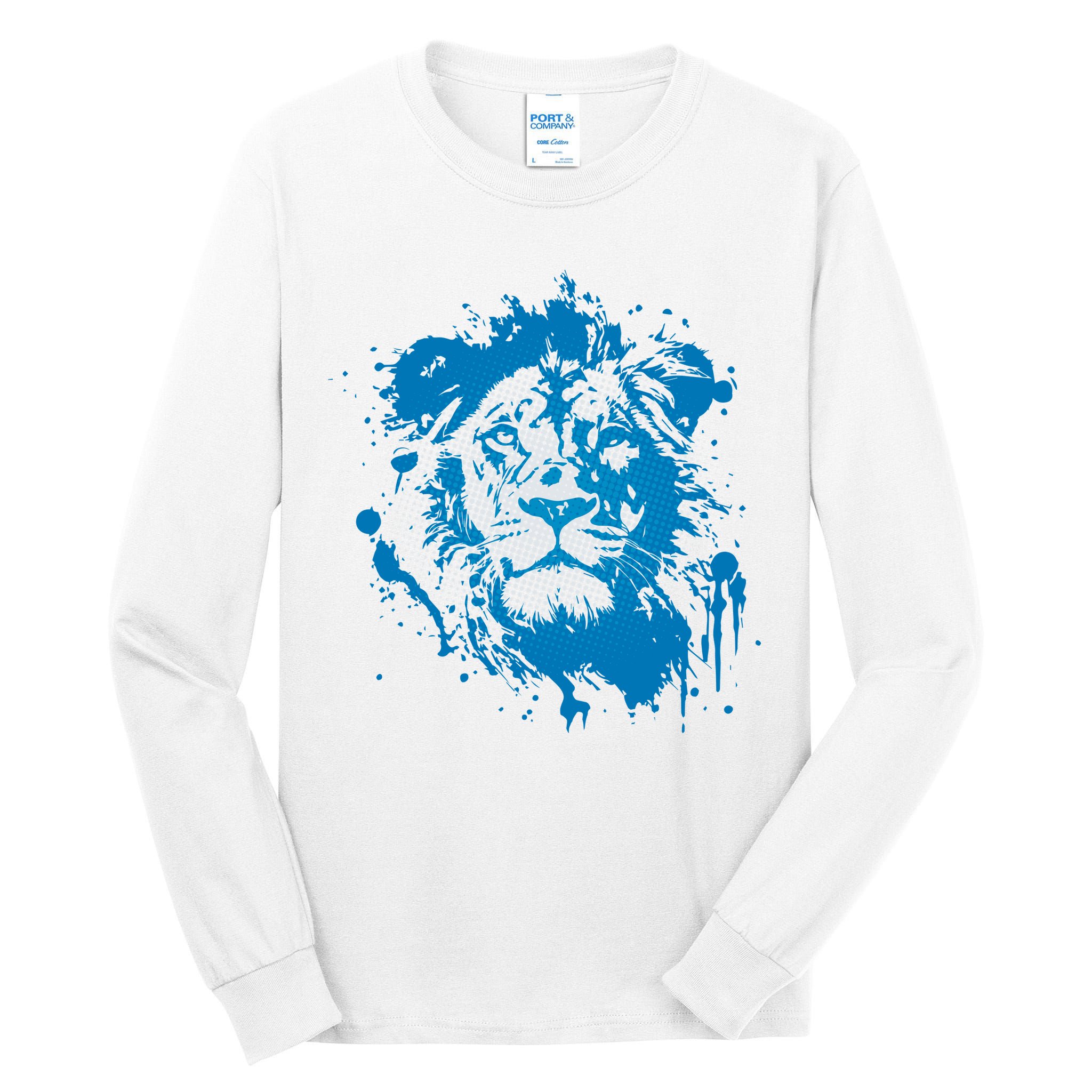 Paint Splat Graffiti Lions Football Sports Fan Tall Long Sleeve T-Shirt