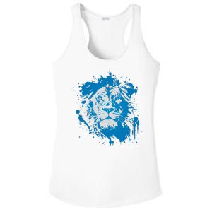 Paint Splat Graffiti Lions Football Sports Fan Ladies PosiCharge Competitor Racerback Tank