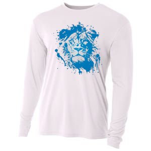 Paint Splat Graffiti Lions Football Sports Fan Cooling Performance Long Sleeve Crew