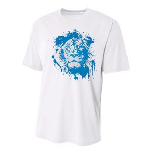 Paint Splat Graffiti Lions Football Sports Fan Performance Sprint T-Shirt